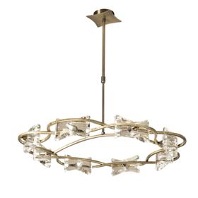 M0888AB  Kromo AB Crystal Telescopic Pendant 8 Light